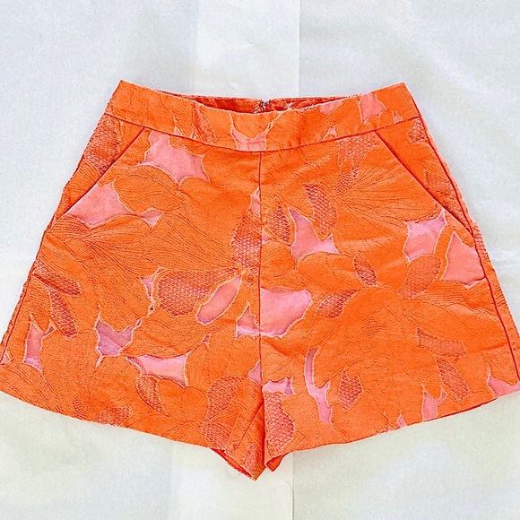 Kookai Tangerine Floral Cotton Shorts 